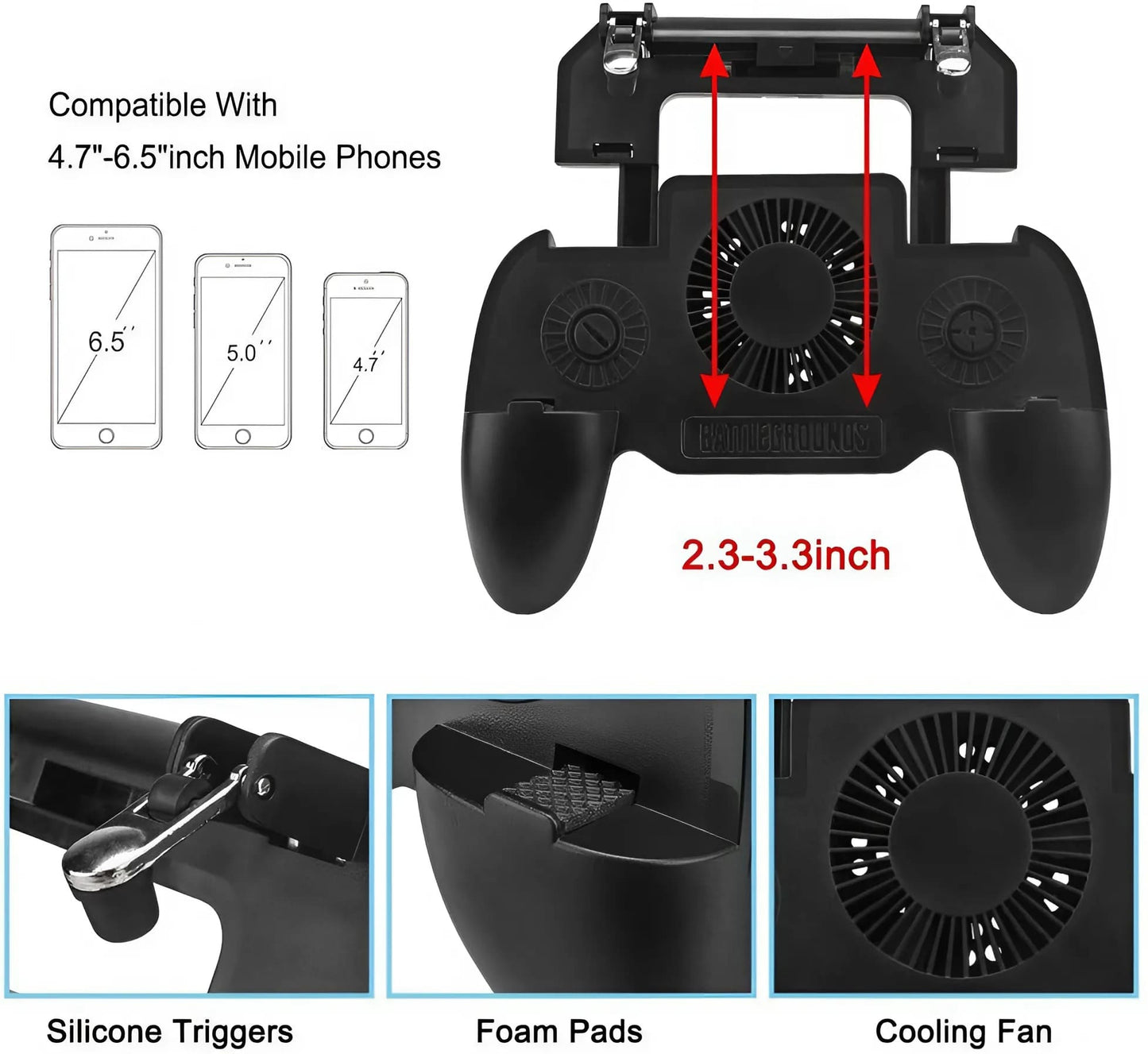 ¡GamePad 4 en 1! Enfría, Dispara, Carga y Soporta tu Celular