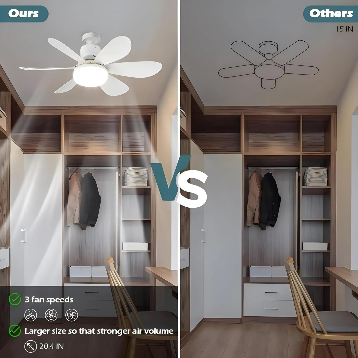 Lámpara Ventilador en Forma de Flor