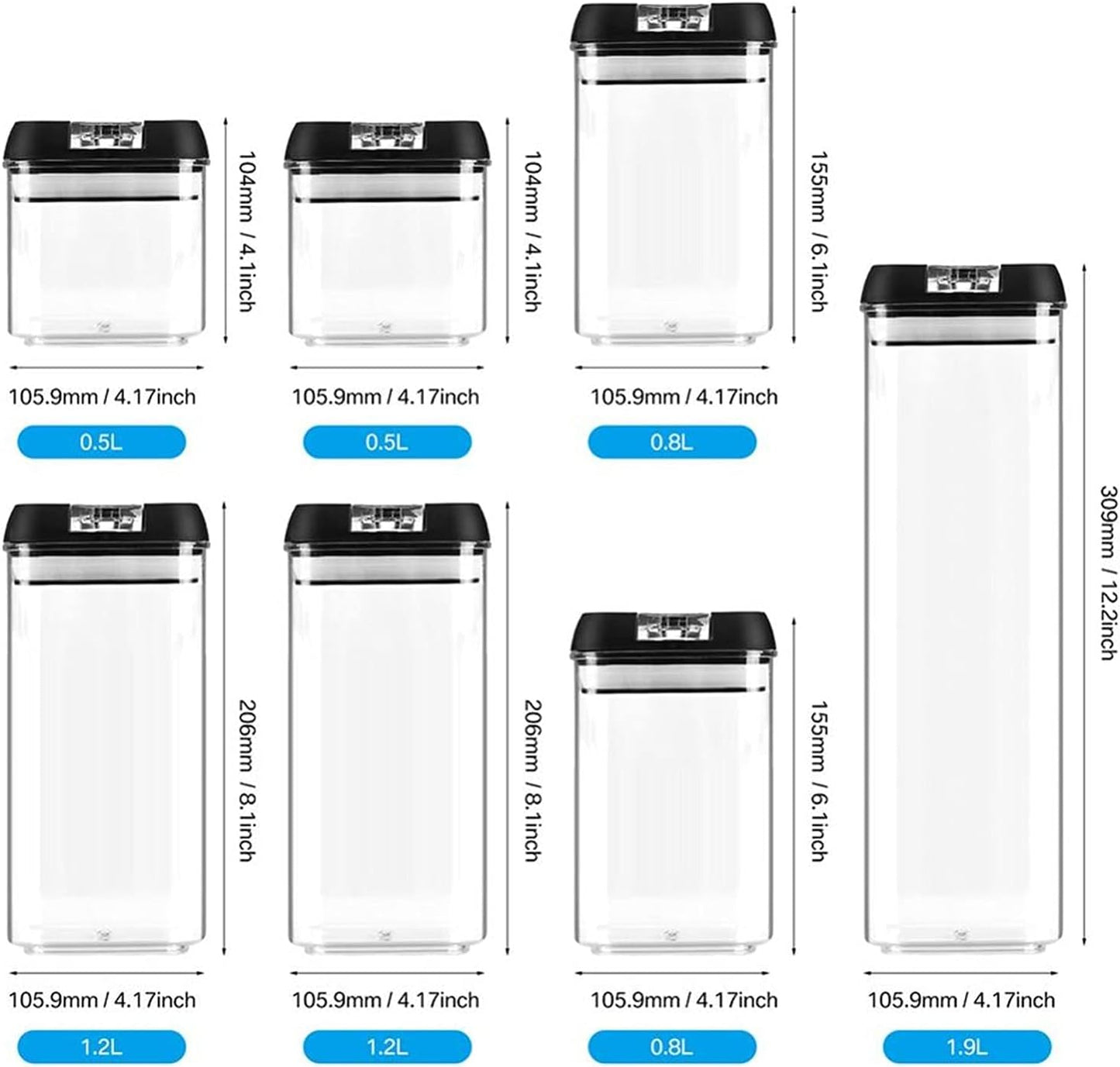 Set de Dispensadores Herméticos para Cocina (7 Piezas)