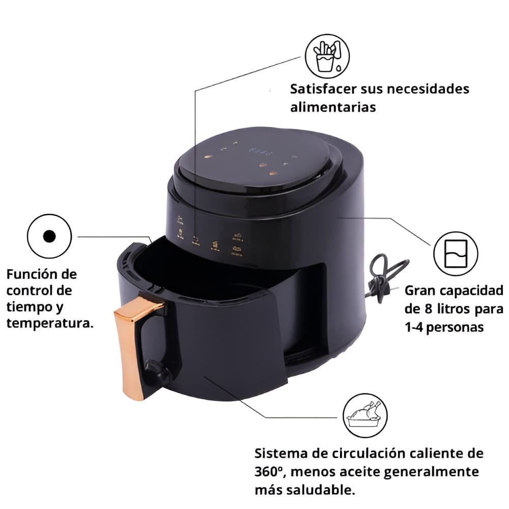 Freidora De Aire Digital De 8 Litros