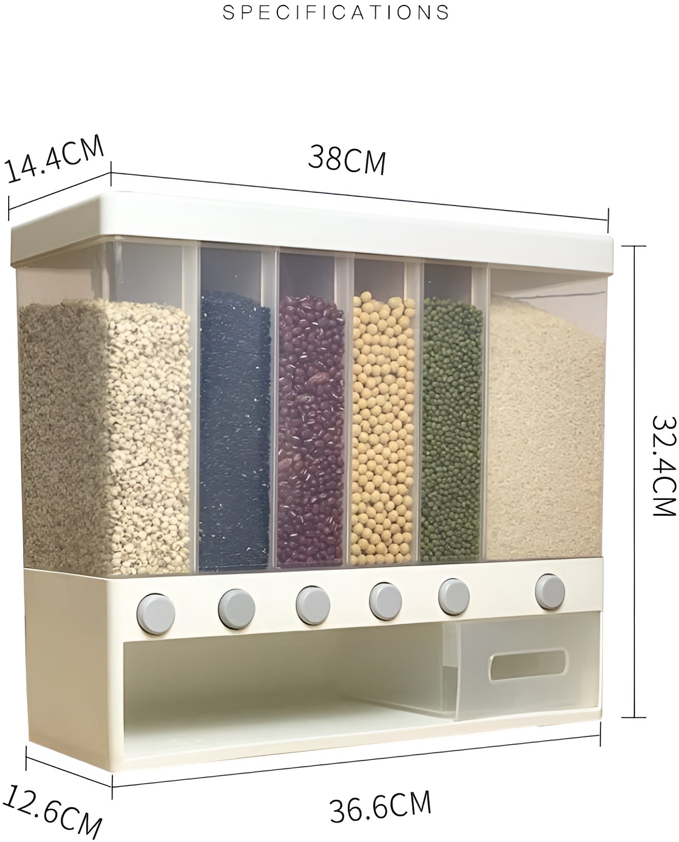 Dispensador de Alimentos Secos 6 en 1
