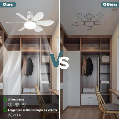 Lámpara Ventilador en Forma de Flor