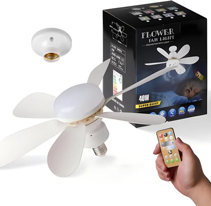 Lámpara Ventilador en Forma de Flor